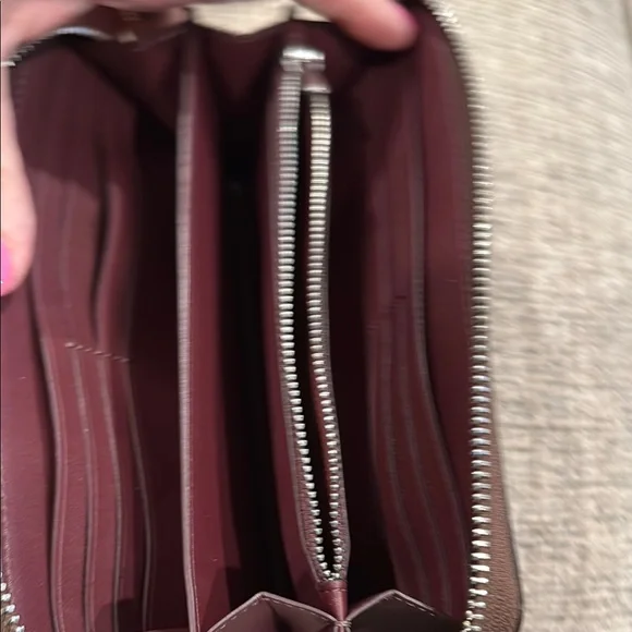 Coach Brown and Red Floral Wristlet - Picture 3 of 4